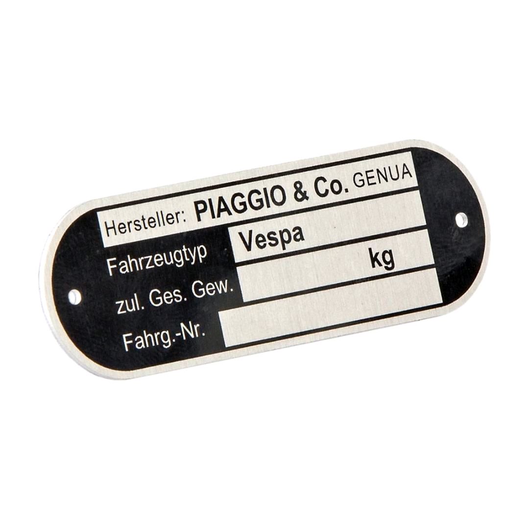 Type Plate Plat "Piaggio&CO Genova"